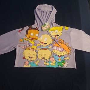 Women's Purple Crop Top Rugrats Hoodie